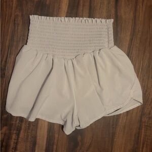 Elegant High-Waisted Cream Shorts